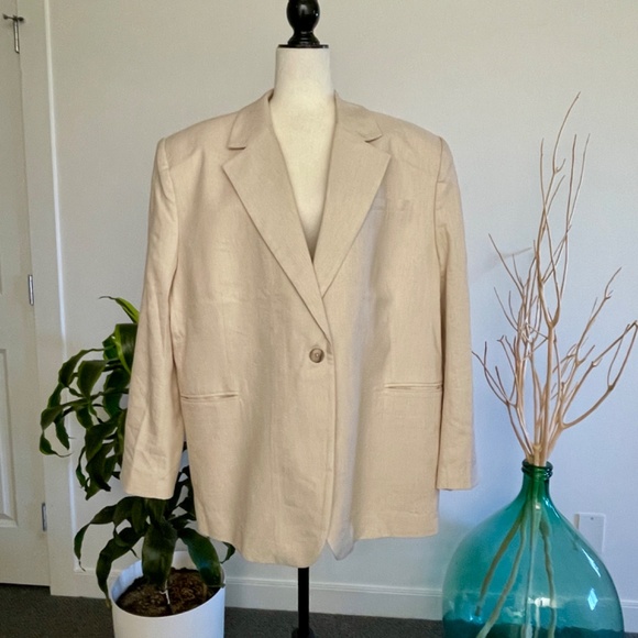 *SOLD* BNWT Banana Republic Lina Relaxed Linen Blazer - Natual - XL - Picture 7 of 10